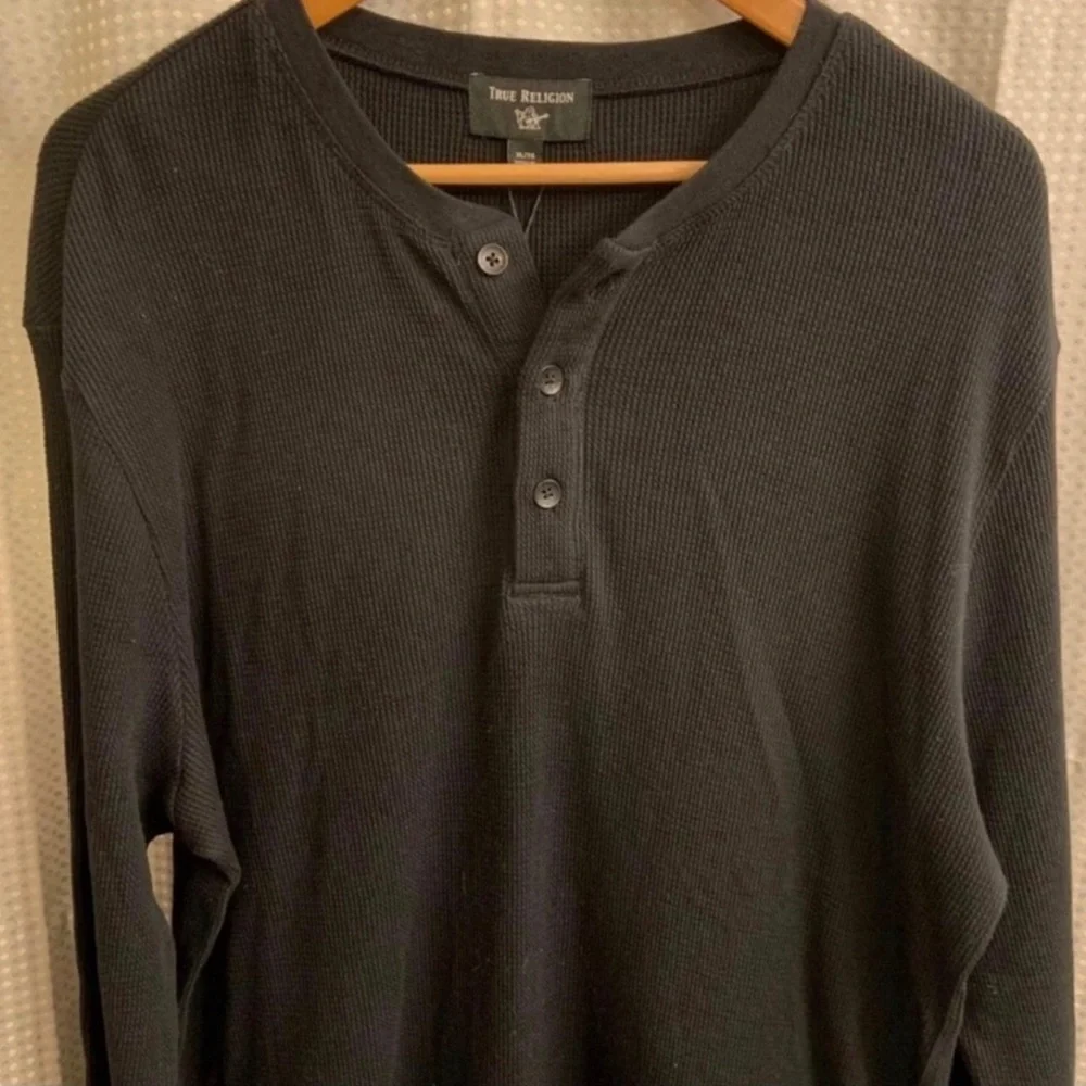 True Religion Black Crewneck Thermal NWT